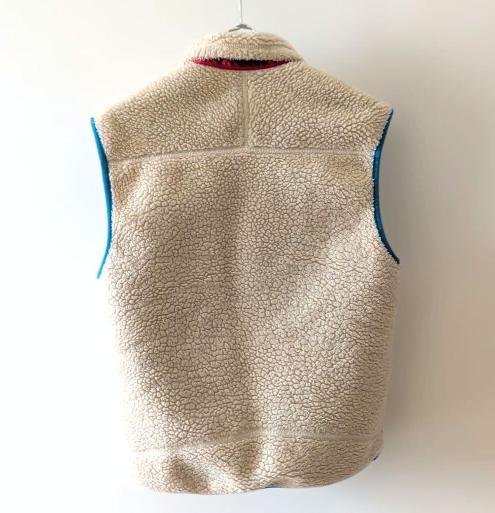 patagonia レトロX フリースベスト Sサイズ ベージュ/青