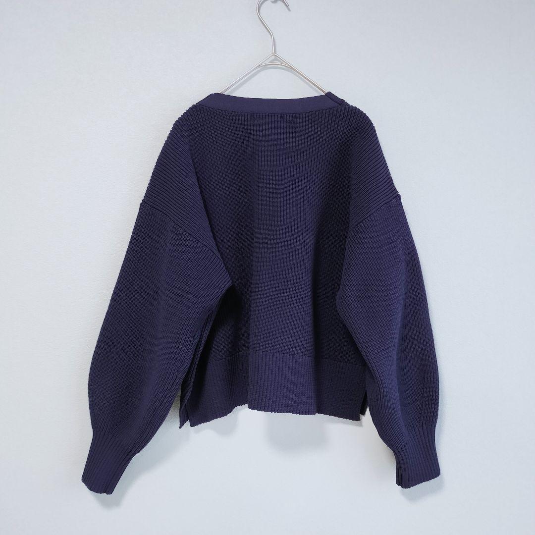 【極美品】 コヒナ COHINA ニットカーディガン ネイビー ショート丈