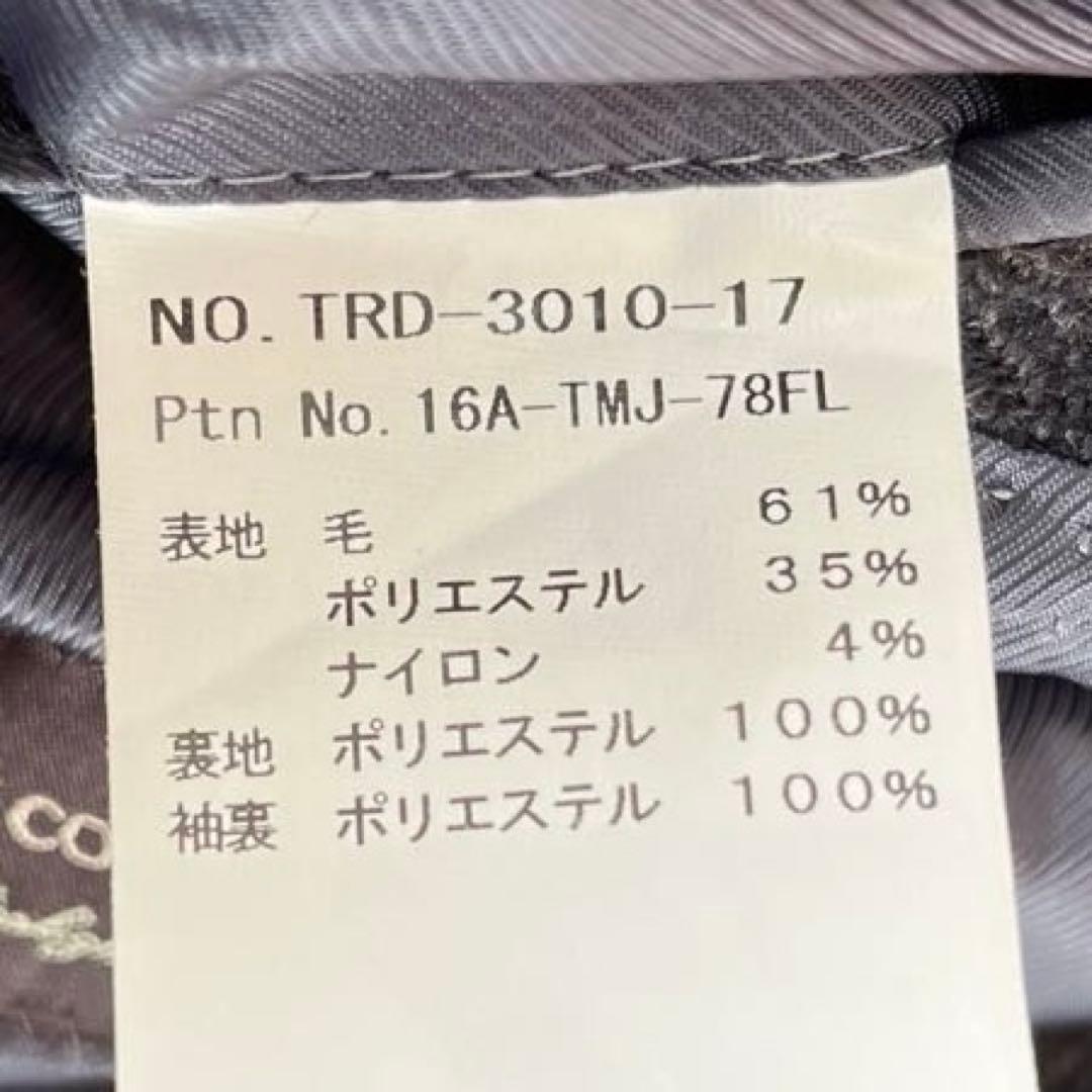 高級尾州生地　TRADMEN スリーピーススーツ　ヘリンボーン　秋冬　グレー　L