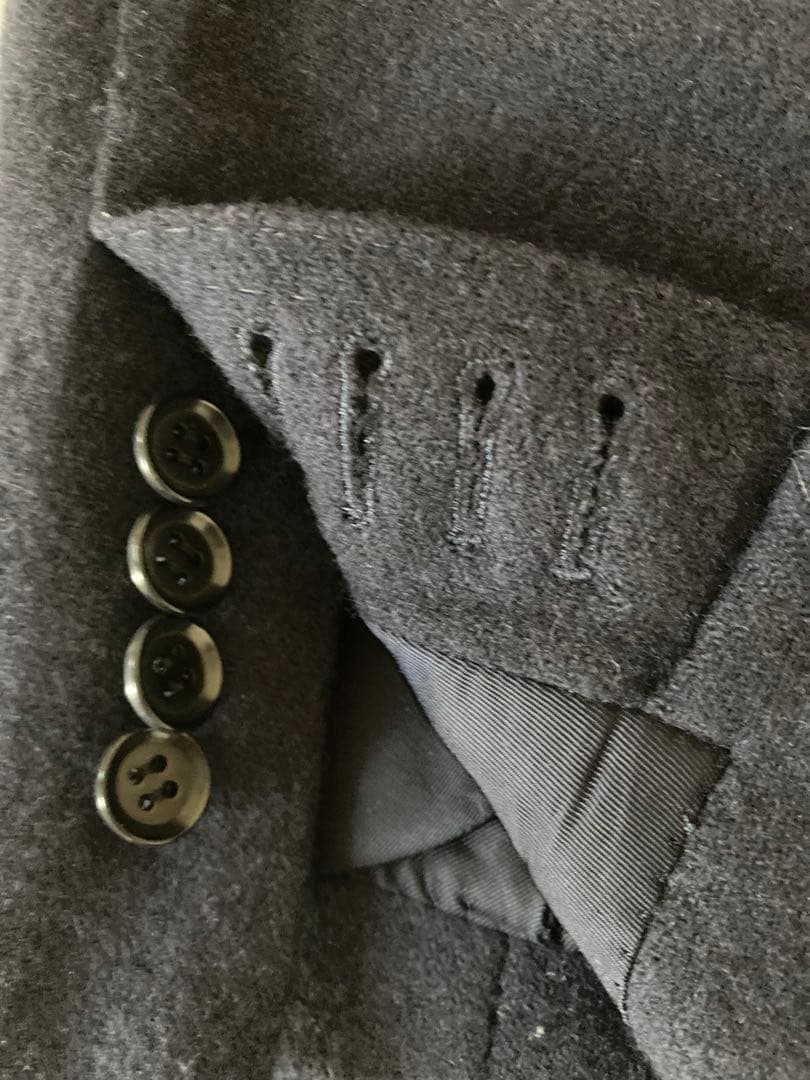 【美品】RING JACKET ウールテーラード 無地44ダークネイビー 本切羽
