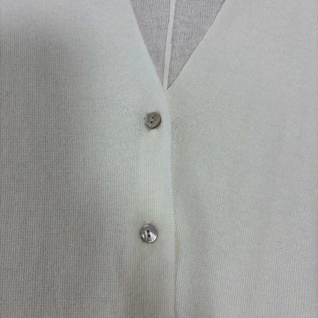 【未使用】24SS BEARDSLEY サラッとカーディガン F 白 手洗い可