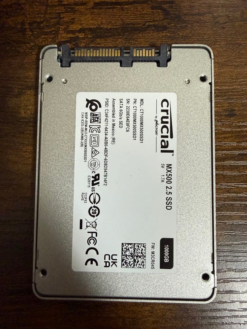 内蔵型SSD crucial MX500 1000GB