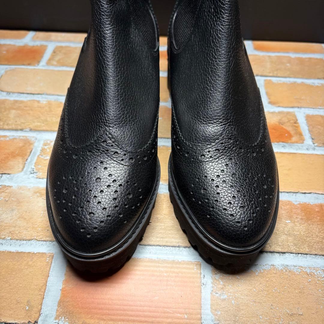 新品　DIANA ダイアナ　サイドゴアブーツ　ウイングチップ　ブラック　22.5