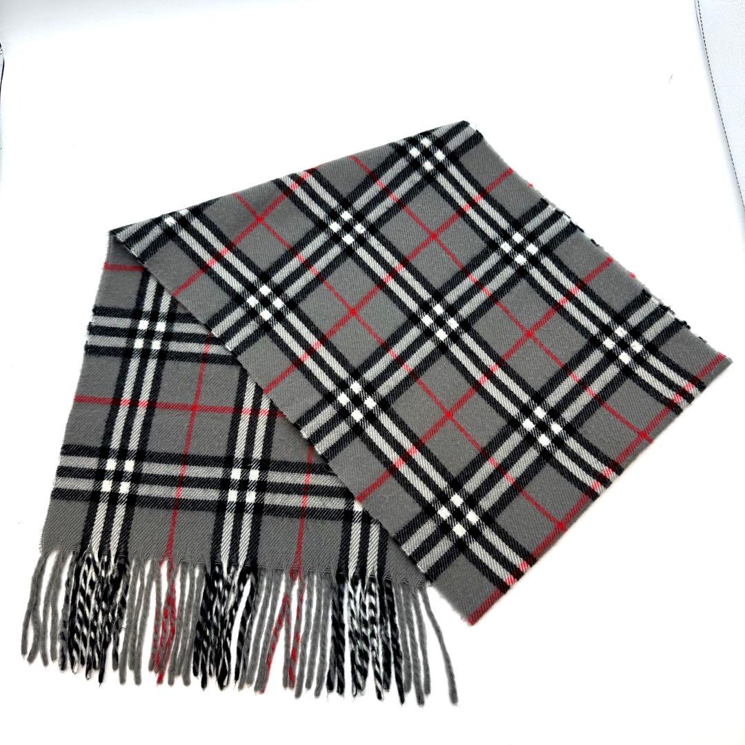極美品 Burberrys マフラー ノバチェック ラムウール100% 英国製