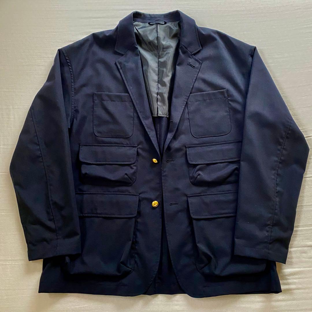 BEAMS 3ステップ ポケットブレザー ジャケット 紺ブレ 金ボタン