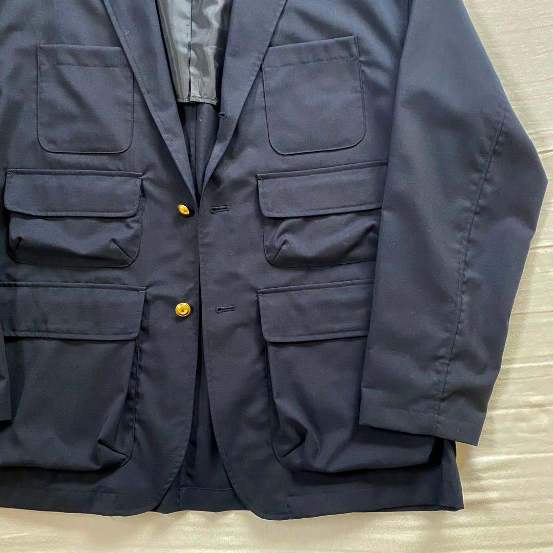 BEAMS 3ステップ ポケットブレザー ジャケット 紺ブレ 金ボタン
