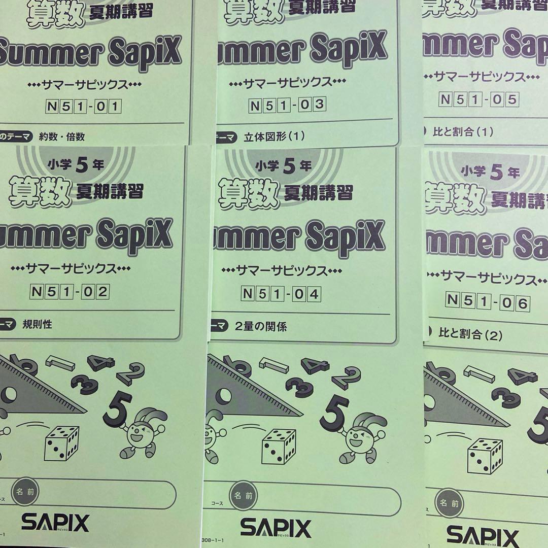 サピックス 5年 算数夏期講習 Summer sapix フルセット。(14冊)