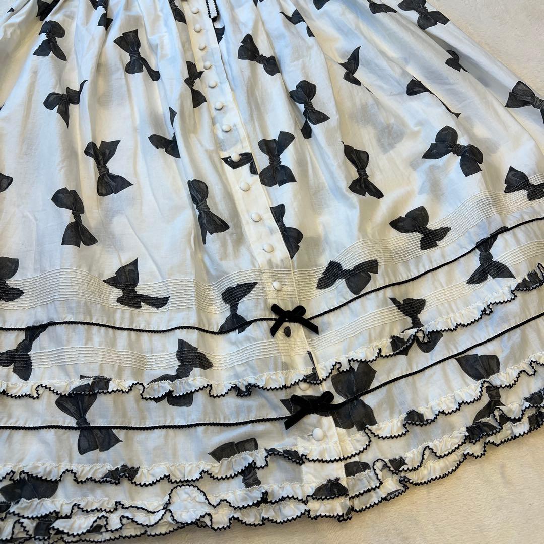 【極美品】ピンクハウス　ベルベットリボンプリントスカート