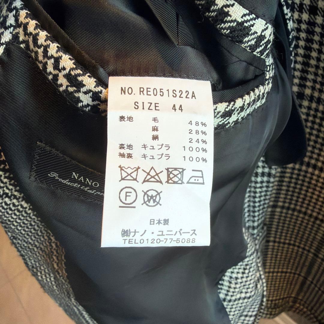 ナノユニバース別注　リングジャケット　シングルジャケット　春夏　サイズ　44
