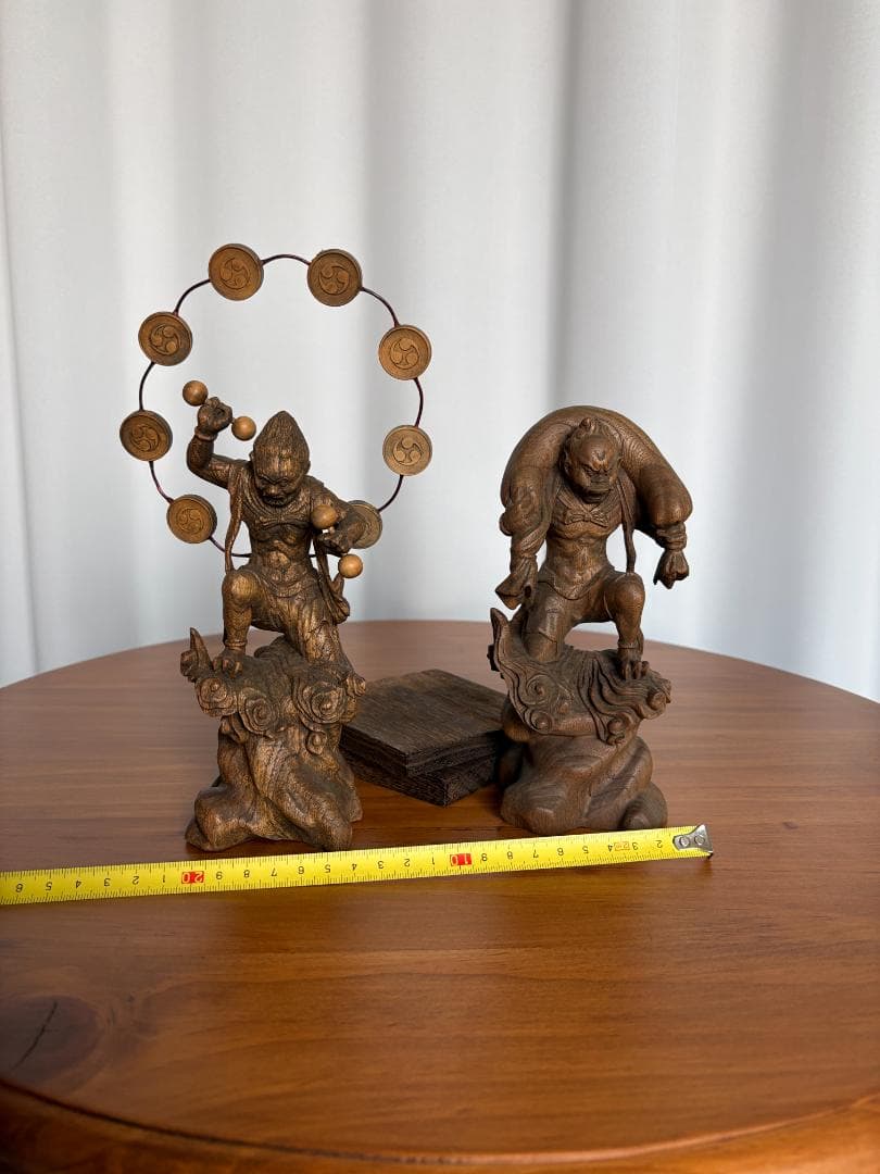 木製彫刻 風神雷神