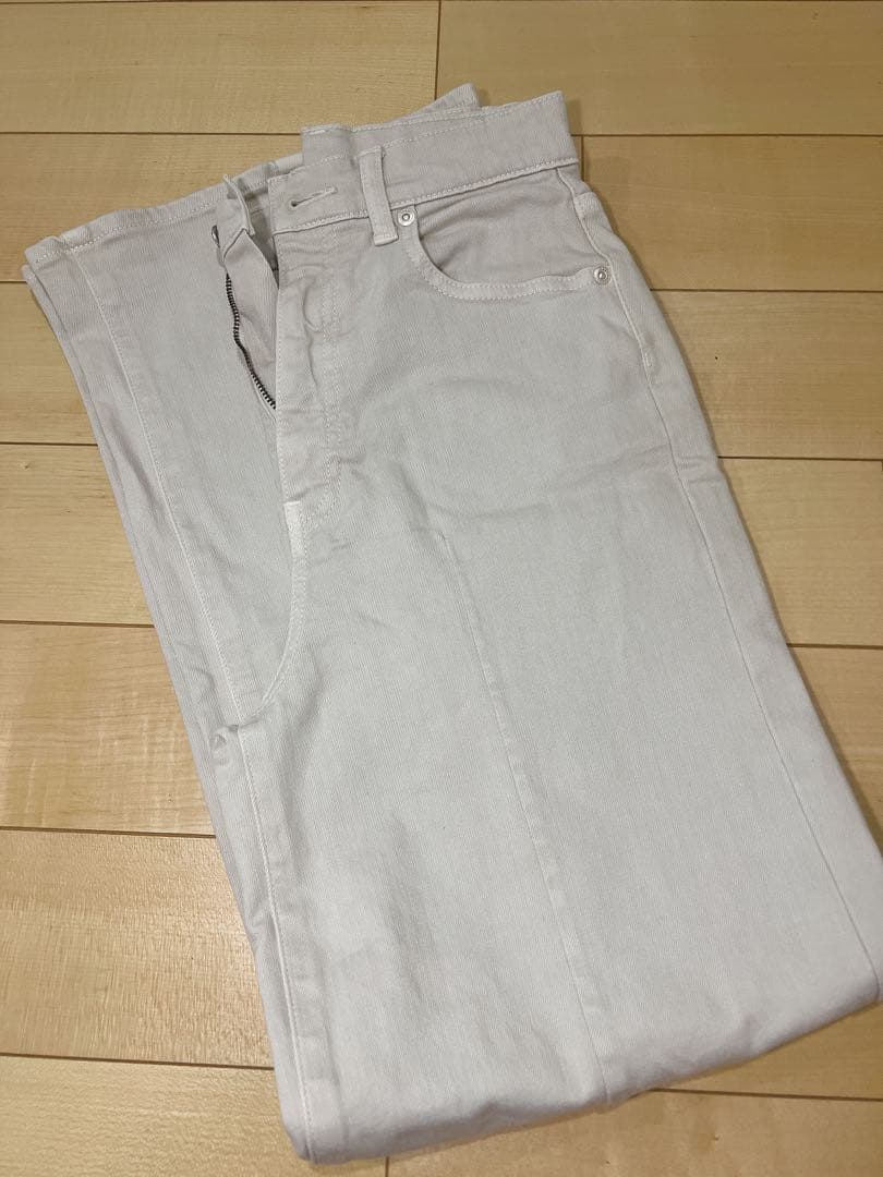 【anuans】センターダーツワイドデニムパンツ