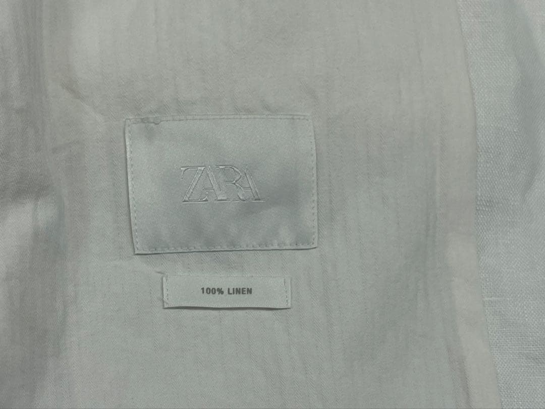 ZARA リネン 麻 ダブルブレストジャケット 白