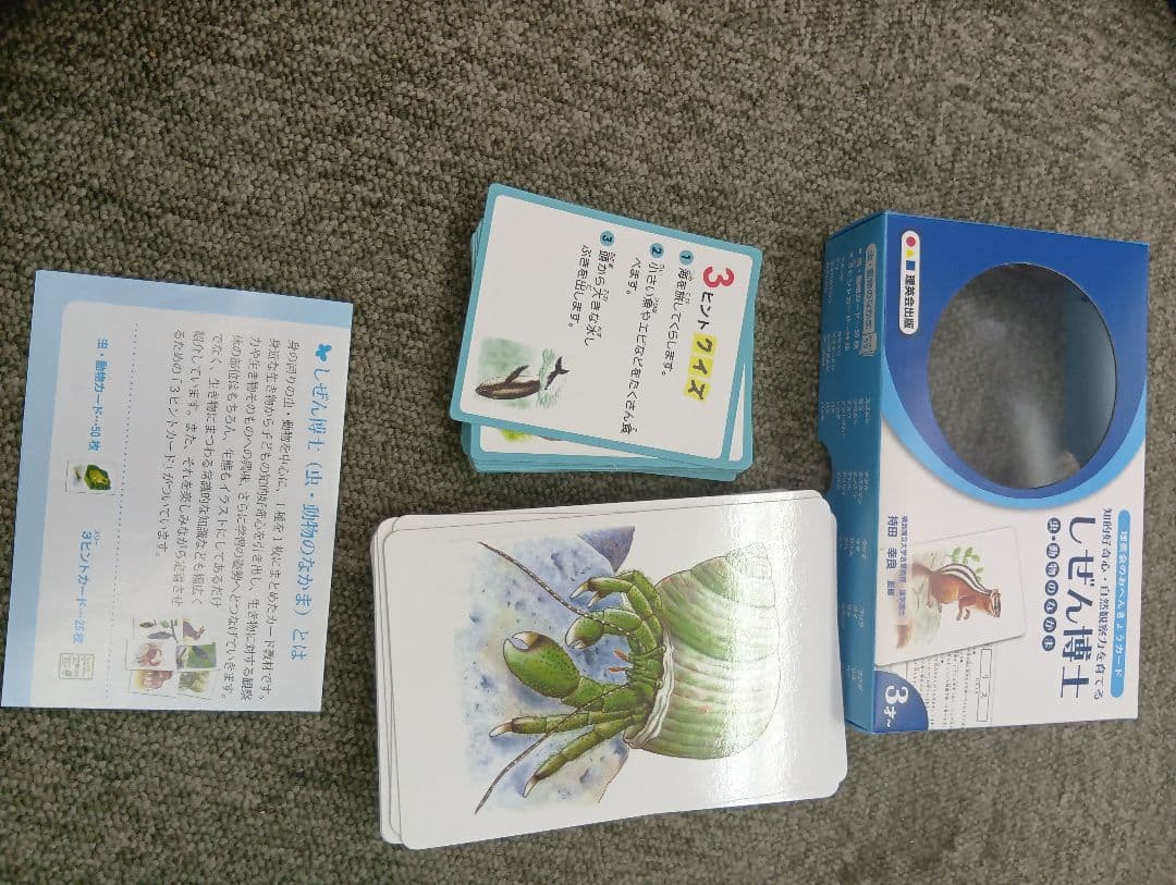 理英会　博士シリーズ教具　カード/つみき/プレート　6種類　中古