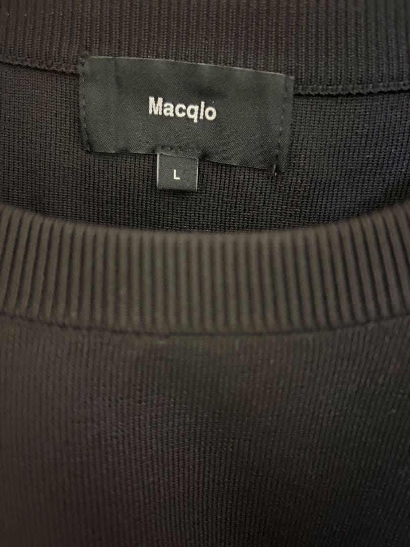 Macqlo (マックロ)ニットTシャツ Lサイズ　ブラック