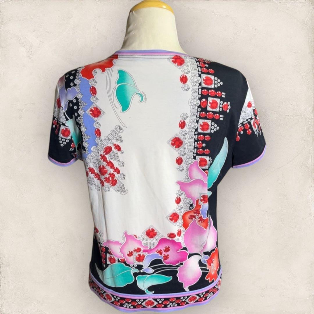 LEONARD レオナール 宝石 花柄 半袖 カットソー XL 大きいサイズ