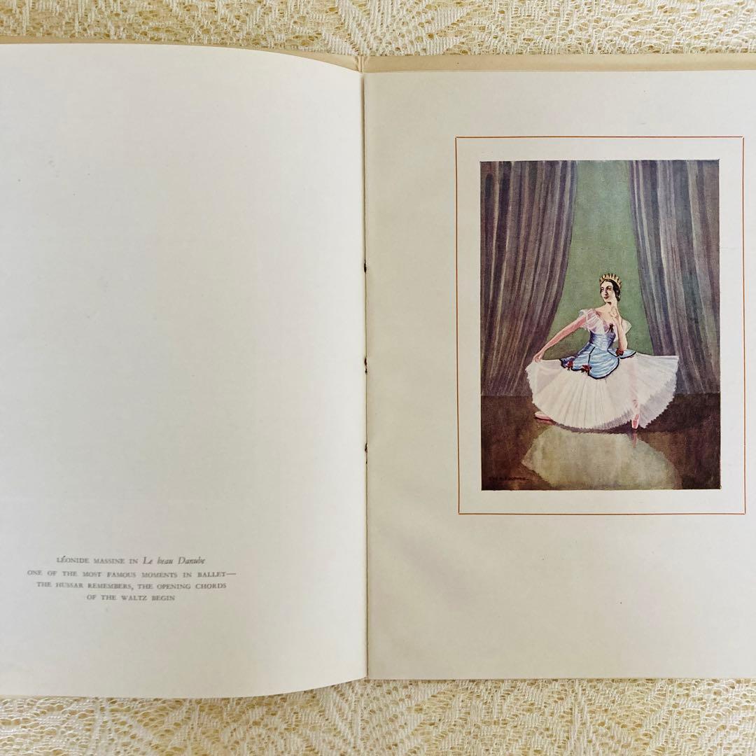 洋書　古書　希少　バレエの名場面を描いた優雅な画集　1945年　美しい水彩画♡