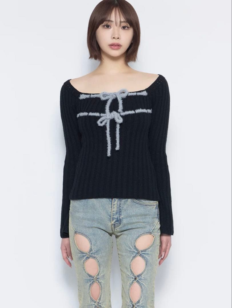 THEREDTHREAD S cutting denim 1 ブラック