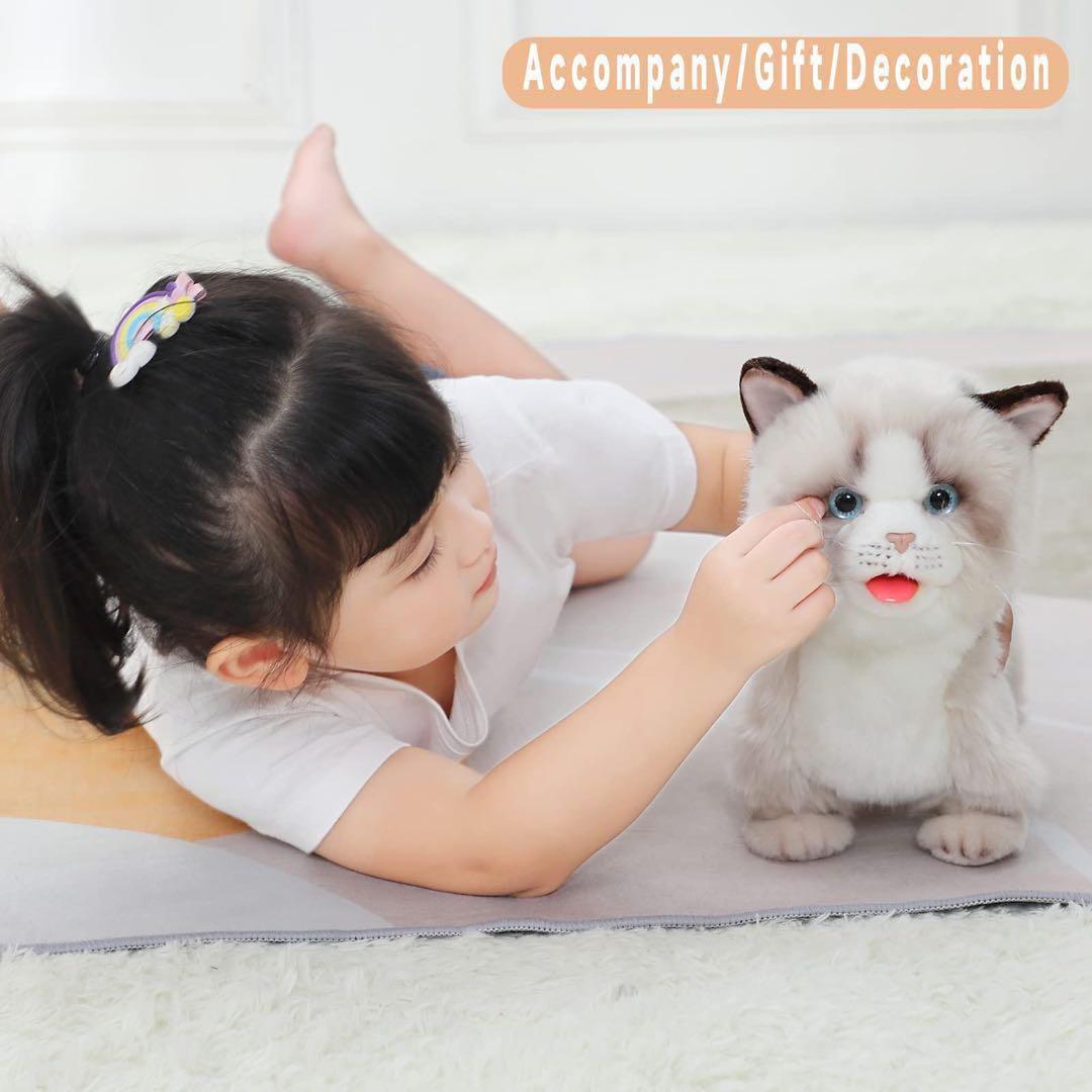 ★ 動物のぬいぐるみ インタラクティブなラグドール猫 誕生日 記念日 プレゼント