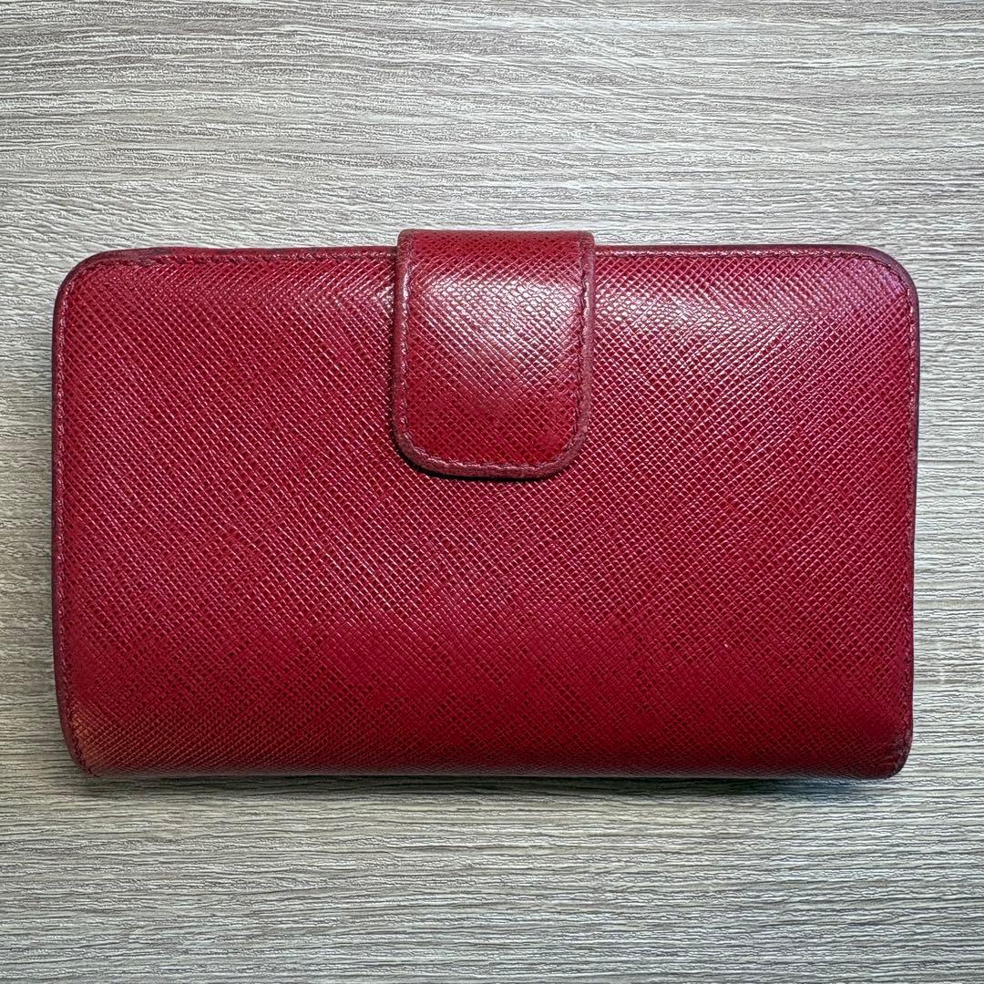 【正規品】PRADA 二つ折り財布 ピンク サフィアーノレザー