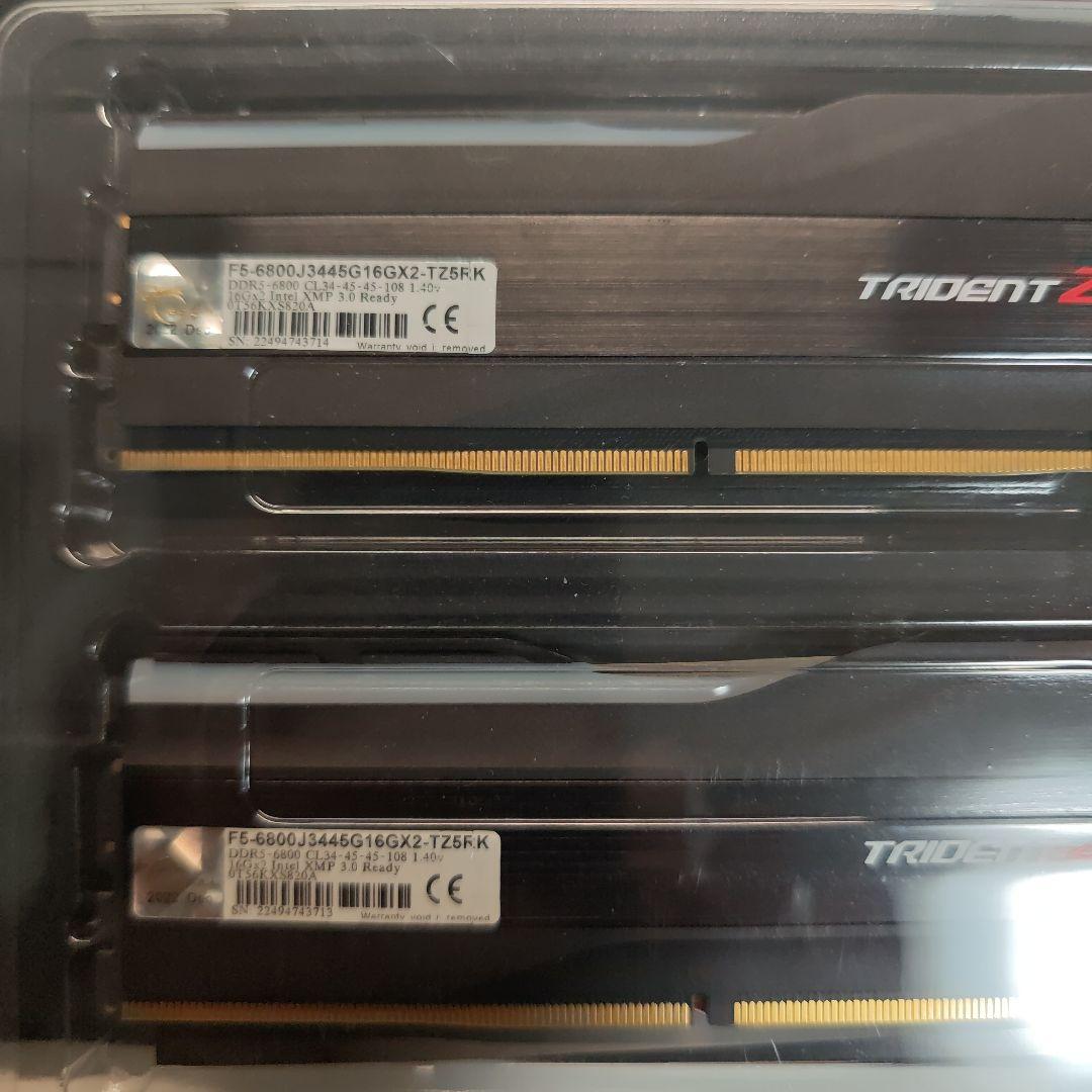 メモリー G.SKILL TRIDENT Z5 DDR5 6800 c34 16GBx2