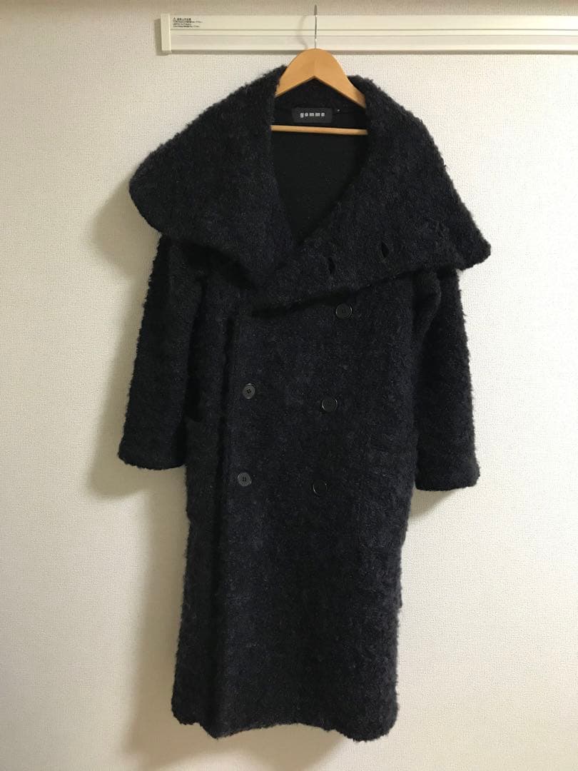 gomme ゴム　ロングコート　黒 マキヒロシゲ