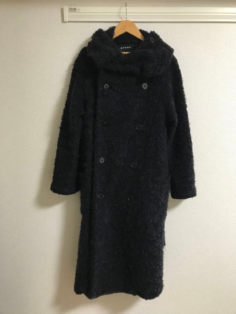 gomme ゴム　ロングコート　黒 マキヒロシゲ