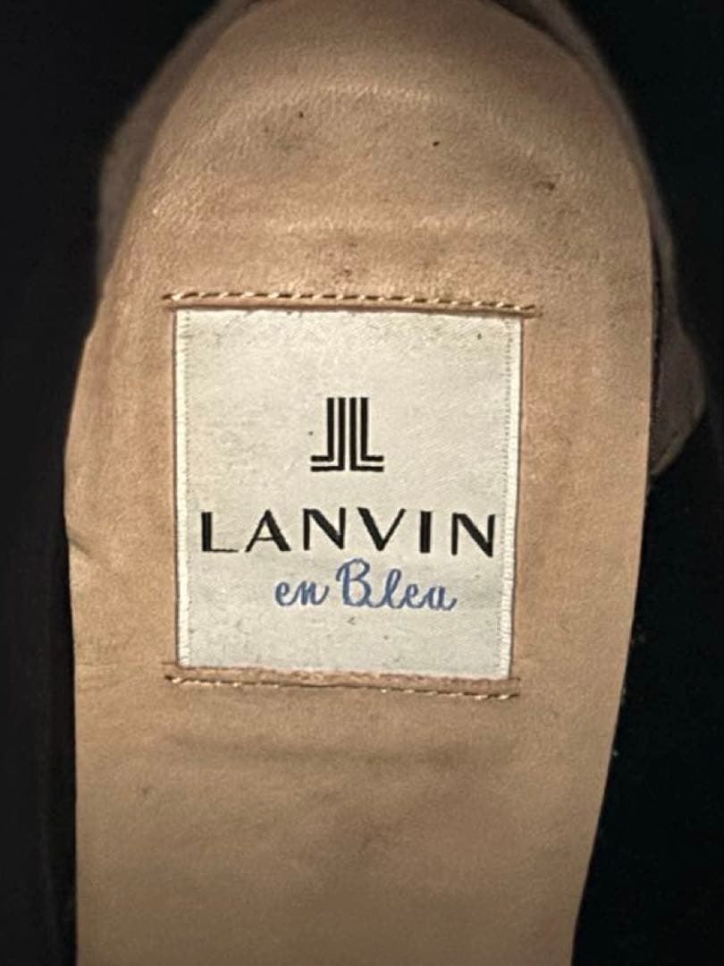 LANVIN en Bleu ランバンオンブルーヒールブーツ　サイドジップ　黒