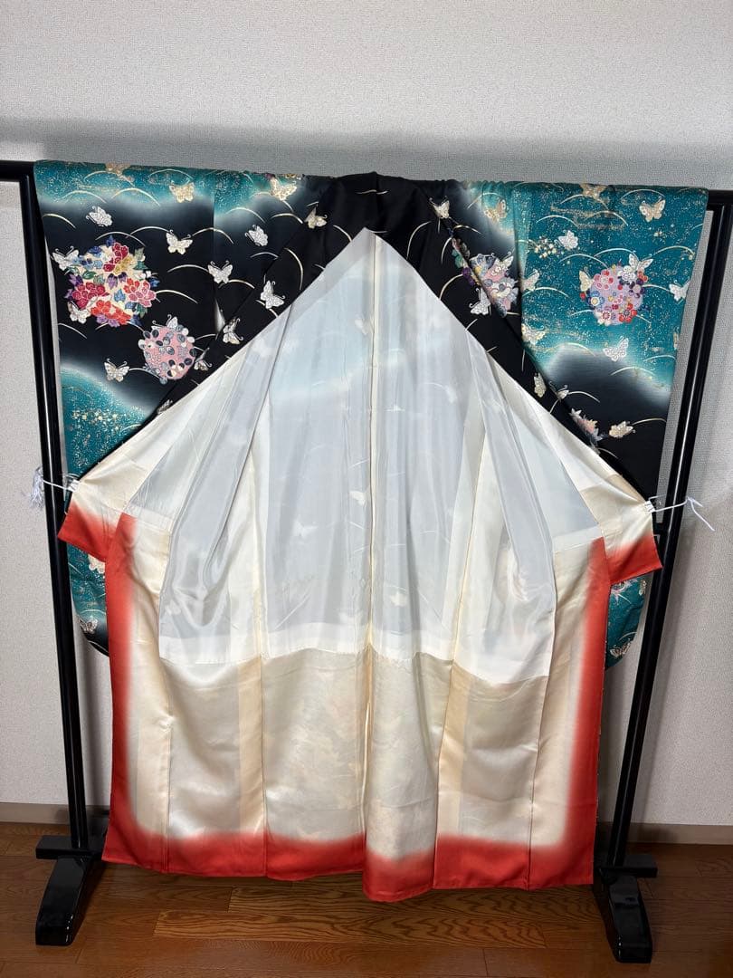 振袖　成人式　露芝　蝶　花柄　金箔　RT6
