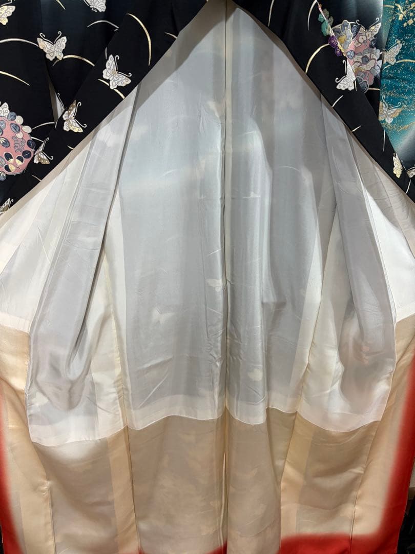振袖　成人式　露芝　蝶　花柄　金箔　RT6