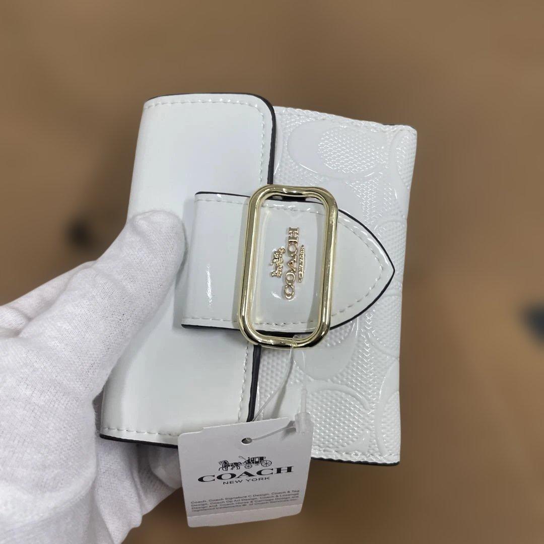 COACH ホワイト 二つ折り財布 CT1987