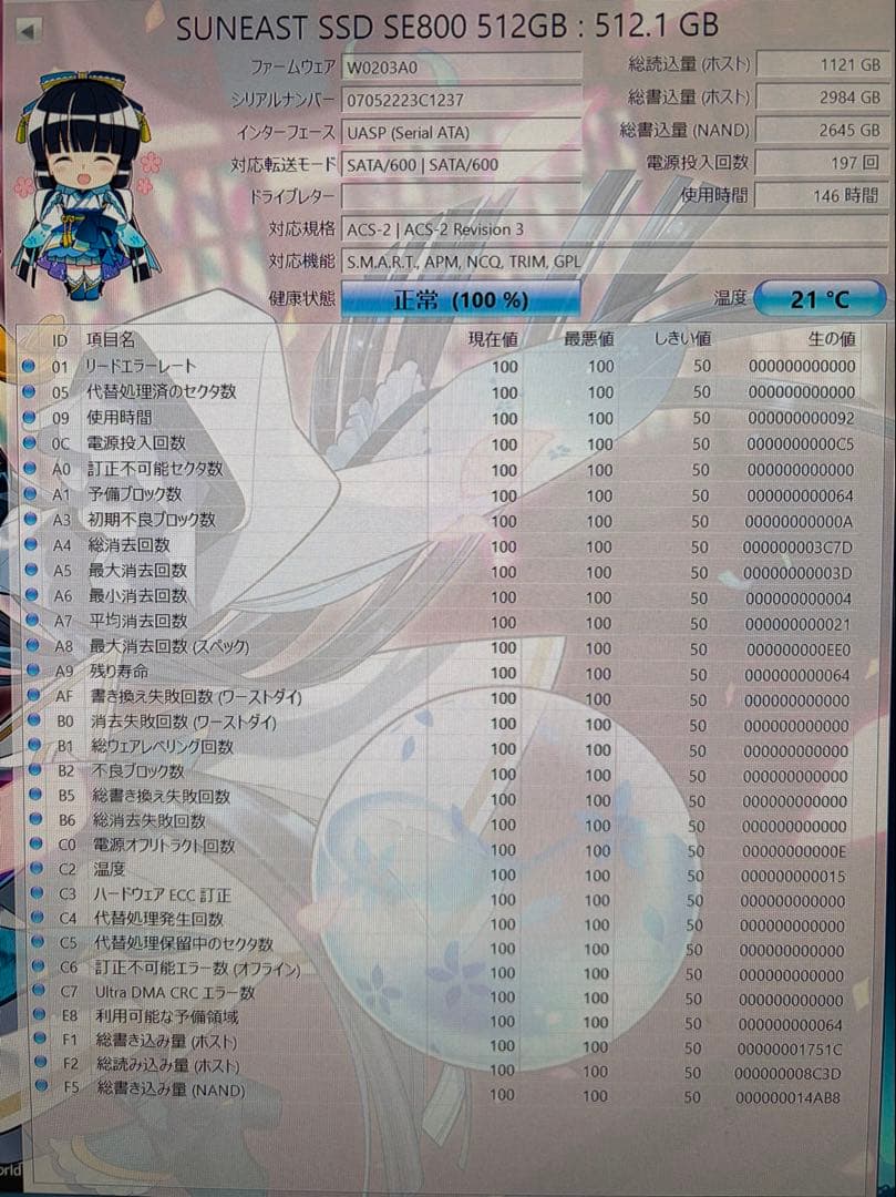 SUNEAST SSD 2.5インチ SE800 [512GB]
