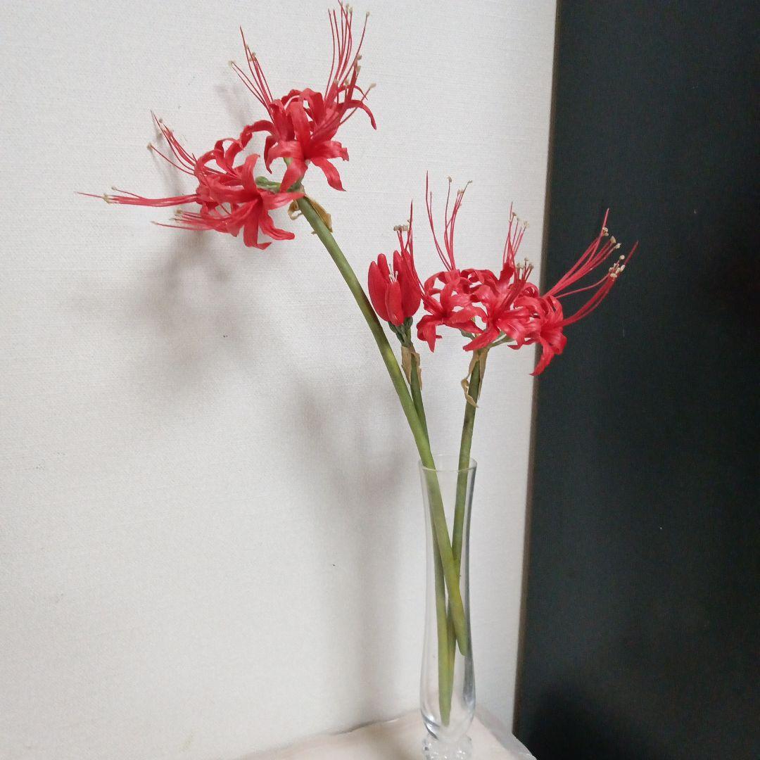 専用 赤色曼珠沙華アレンジ クレイフラワー