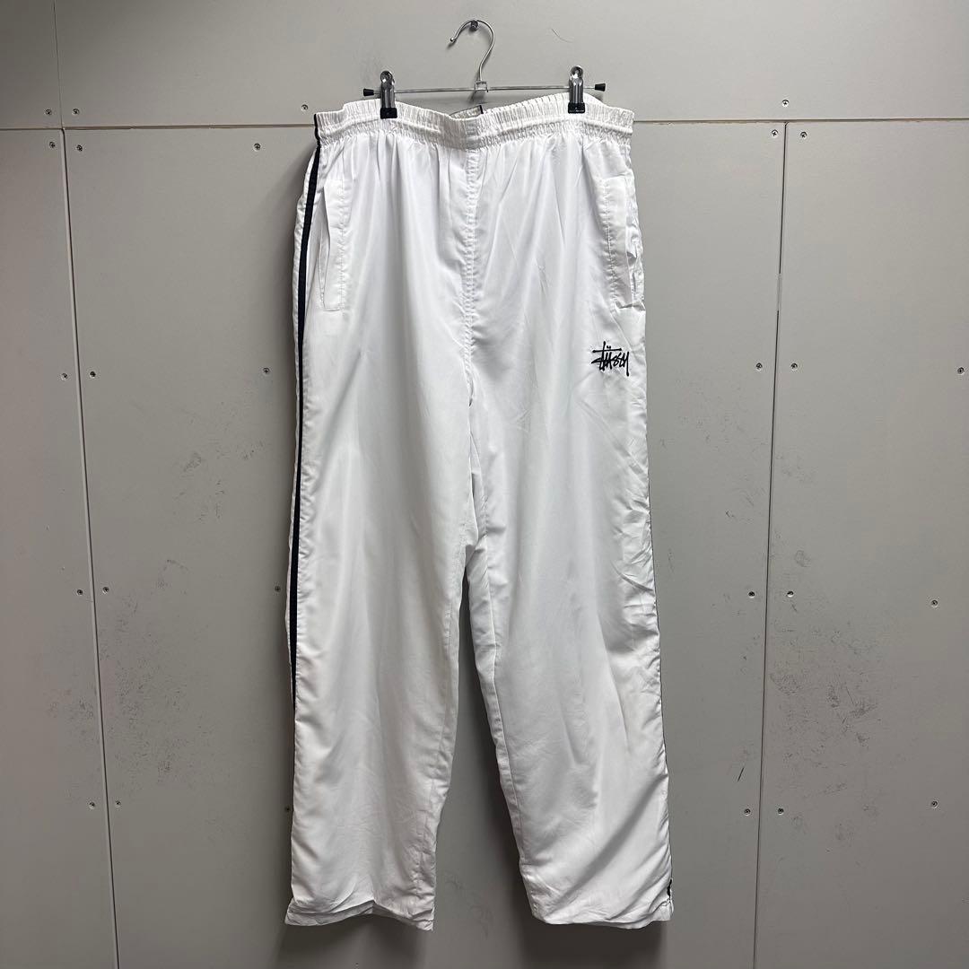 old stussy ステューシー ナイロンパンツ　刺繍ロゴ