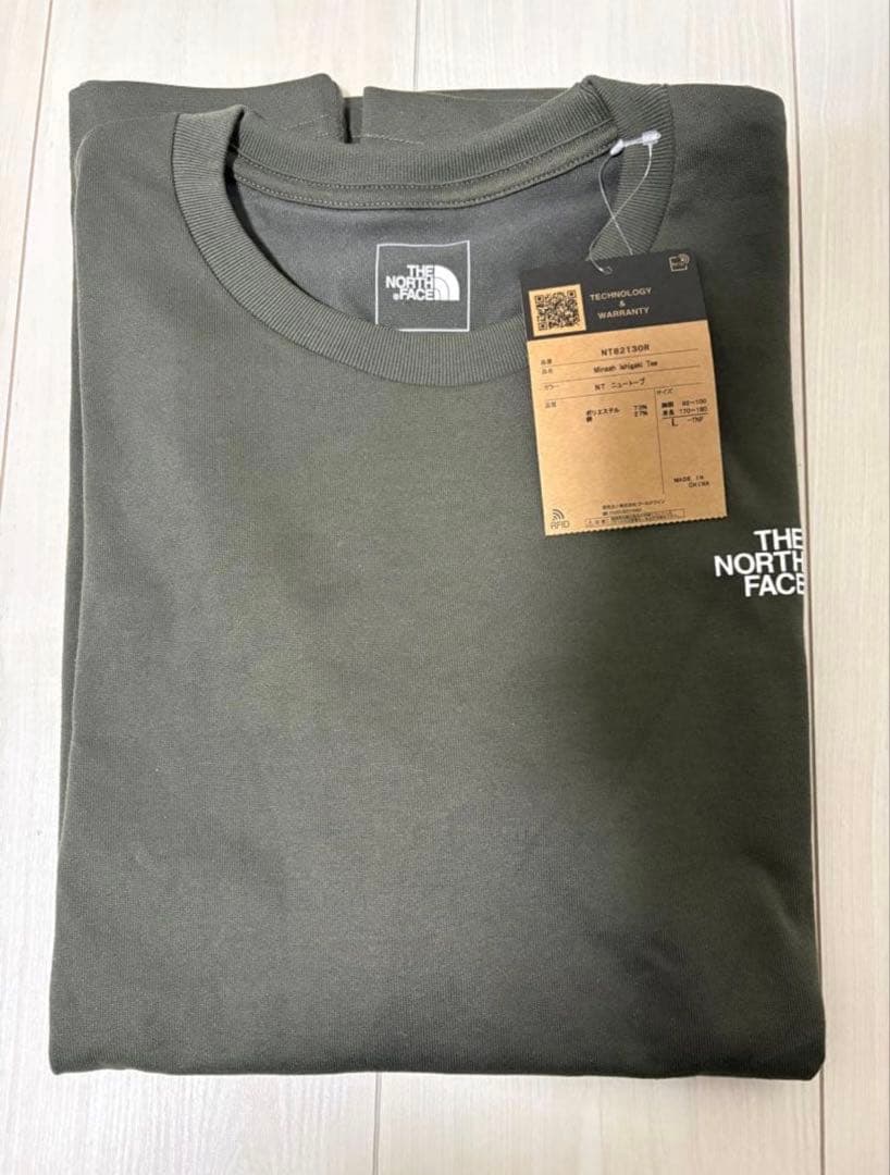 【限定販売】石垣島ノースフェイス　Tシャツ　ミンサー柄　ニュートーブ　Lサイズ