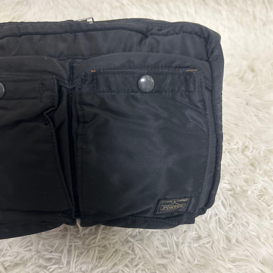 【美品】PORTER タンカー 2層式 ショルダーバッグ 黒