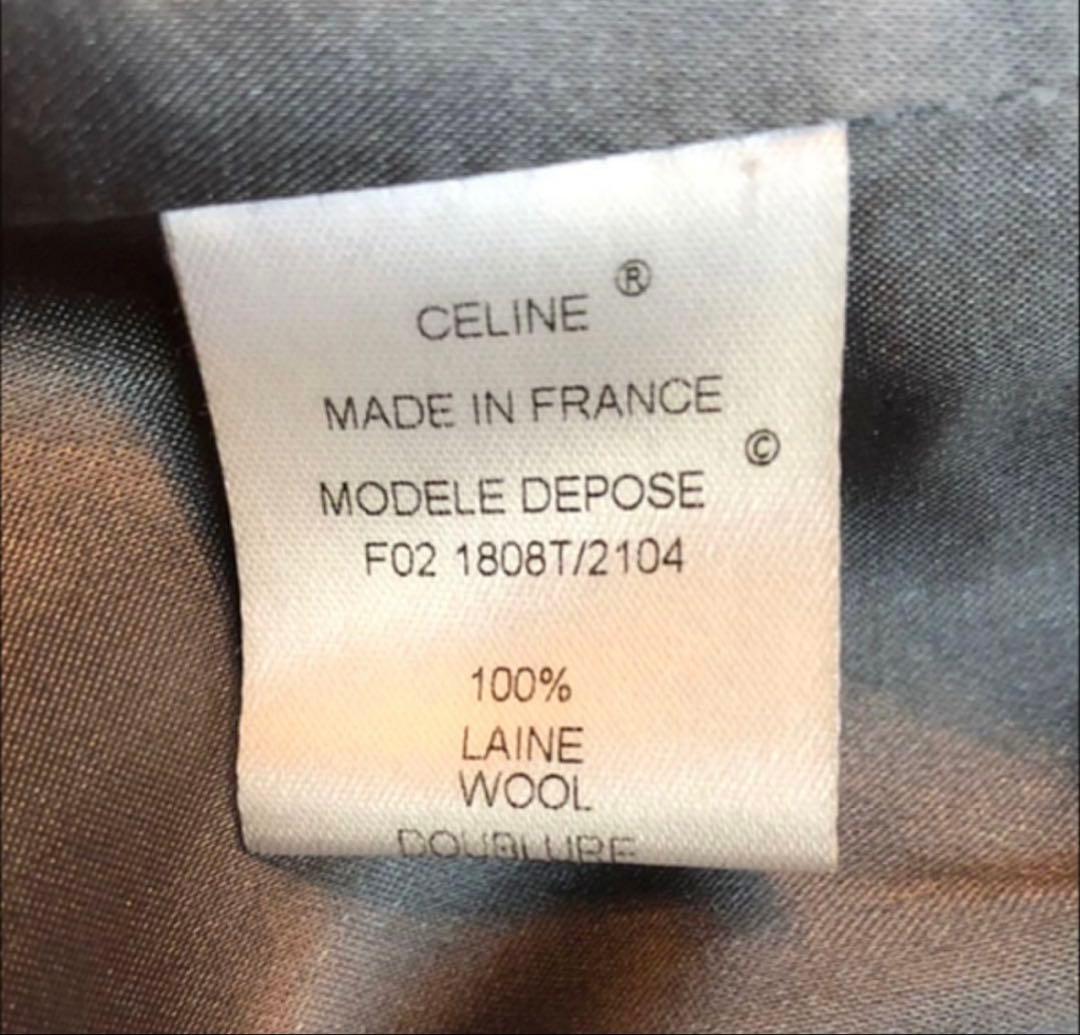 美品　CELINE セリーヌ　ヘリンボーン　ロングコート