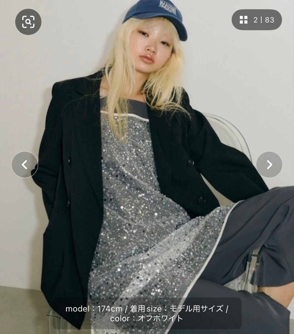 ANDRESD シルバー スパンコールドレス Mサイズ