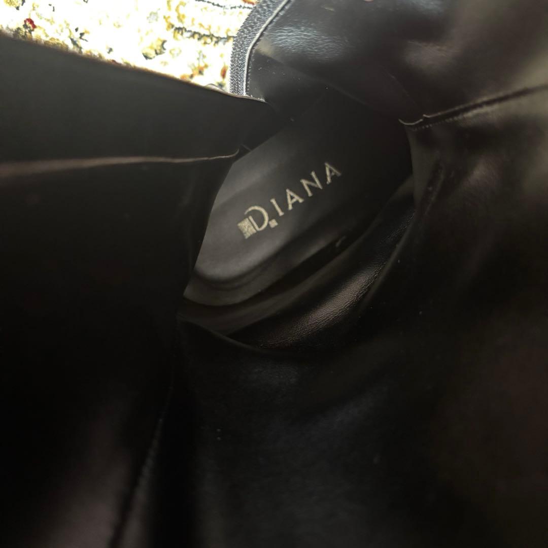 DIANA ブラックレザー ロングブーツ