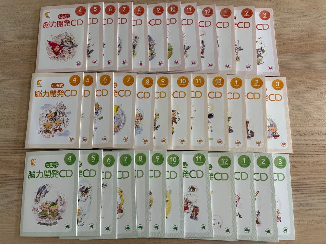 【希少品】七田式脳力開発CD 全12巻5年分 うさぎ、ねこ、いぬ、くま、きりん