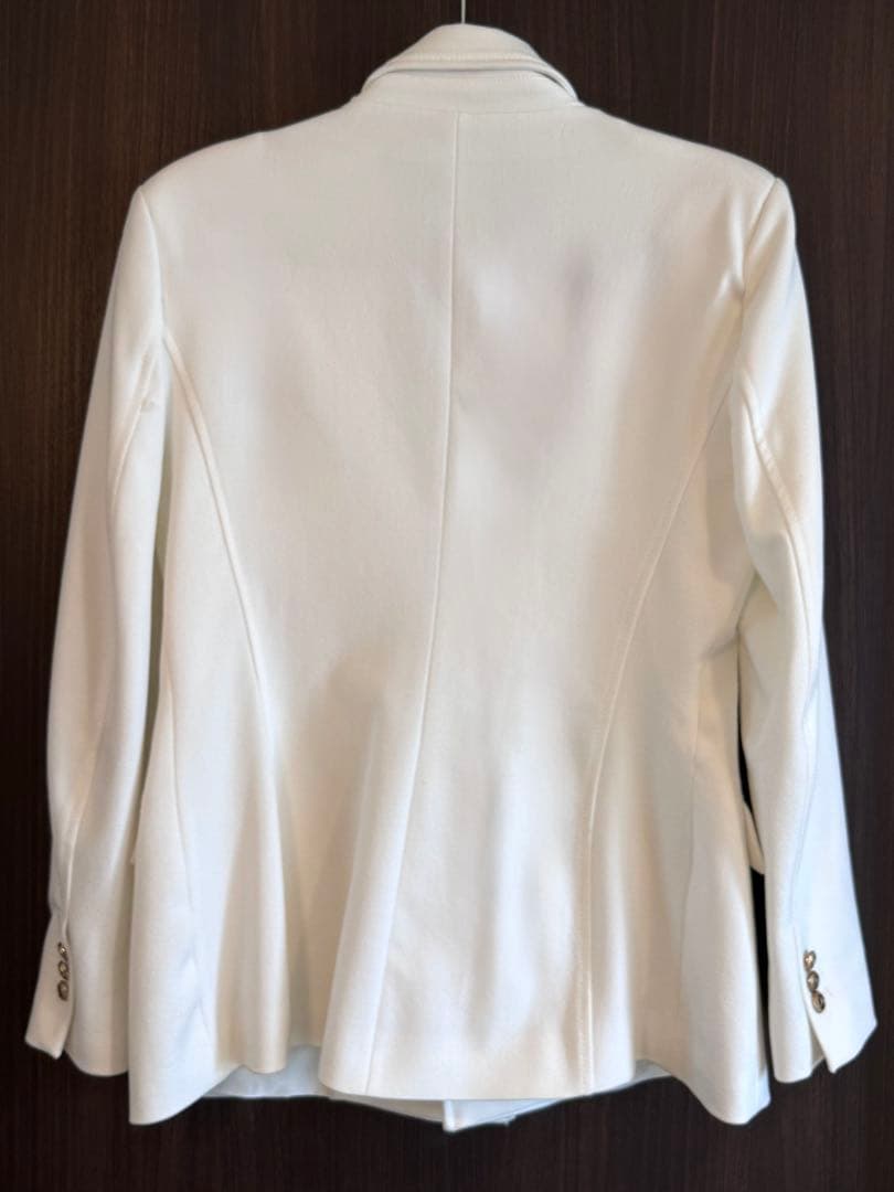 ZARA レディース ホワイト 白 ダブル テーラードジャケット Lサイズ 美品