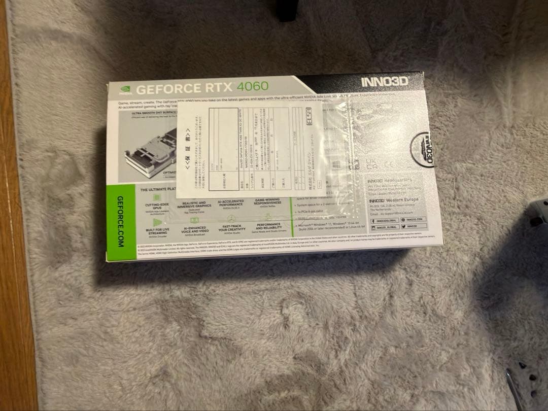 【新品限定価格】INNO3D GEFORECE RTX4060（ホワイト）