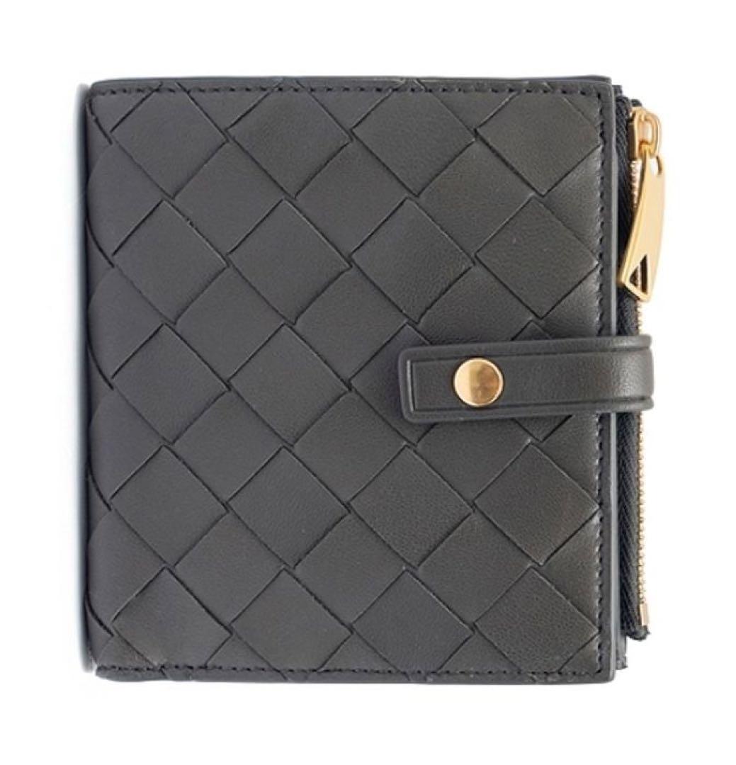 Bottega Veneta グレー二つ折り財布　コンパクト