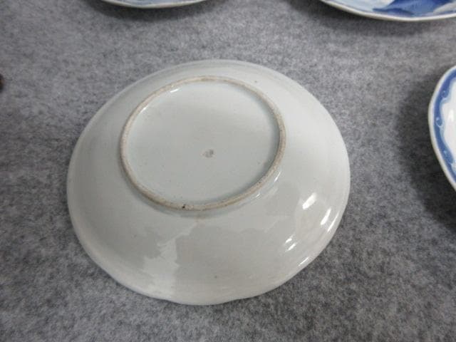 伊万里焼染付琵琶湖浮御堂図小皿10枚 [B25819]