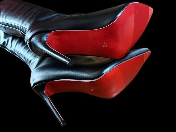 艶々ニーハイ 超ロングブーツ 柔らかレザー27.5cm バックファスナー 尖り