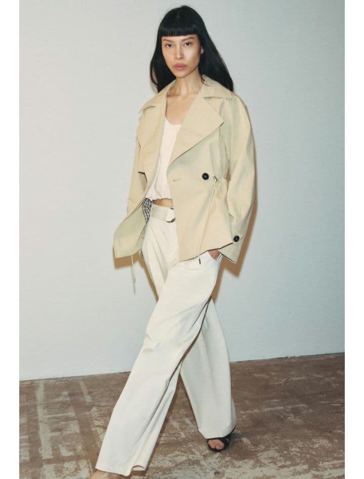 【最安値】ZARA 調節可能なウエスト ショートトレンチコート XS 完売品