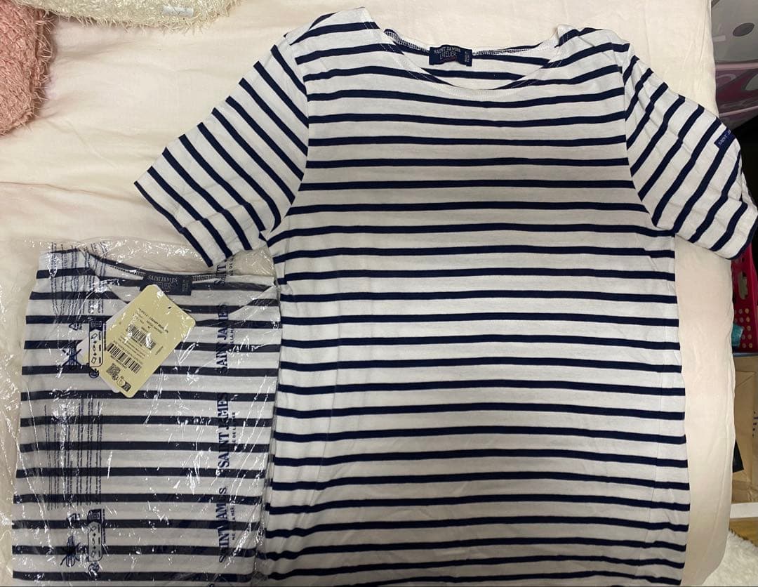 ピ*チ様 SAINT JAMES 半袖Tシャツ M 白/紺　★新品★