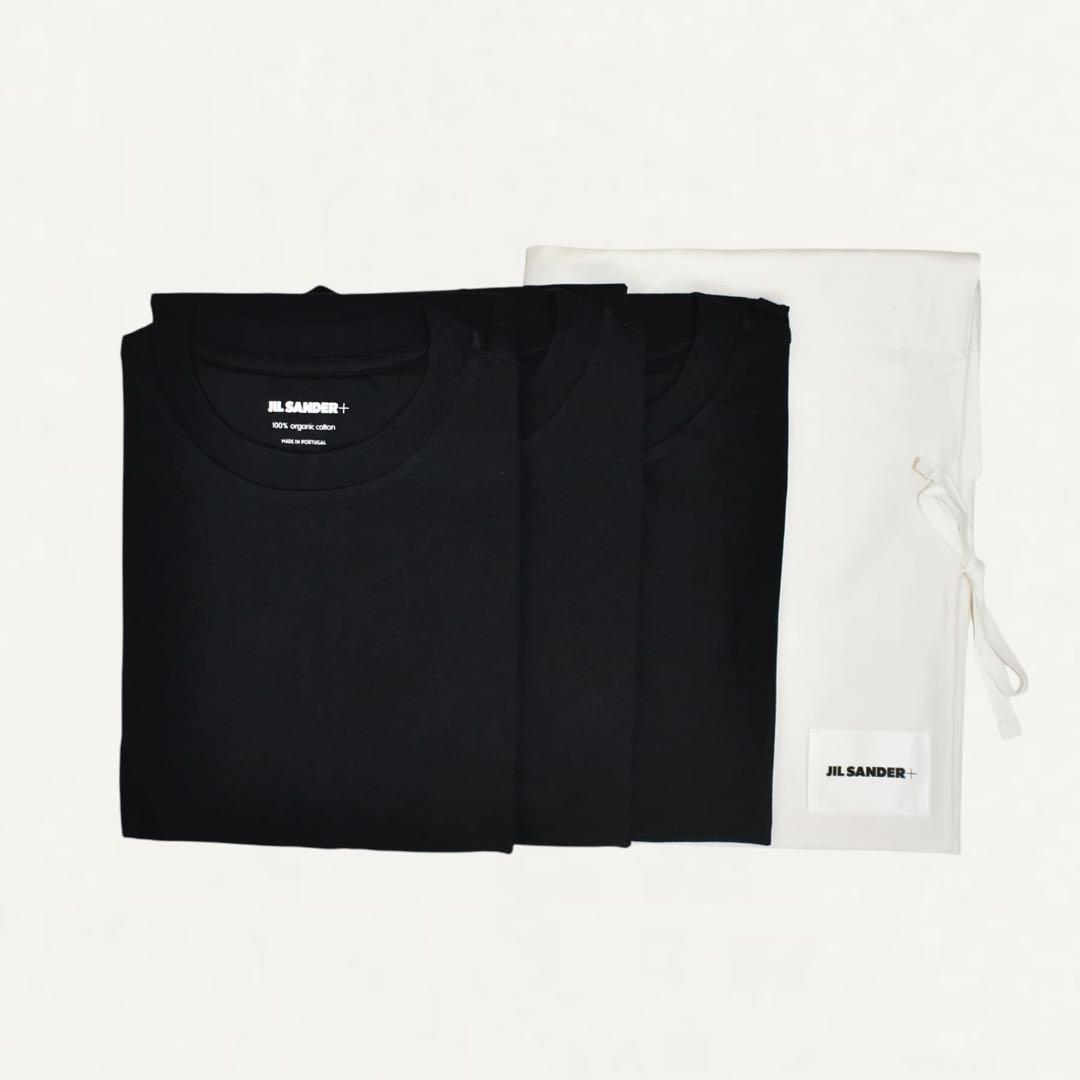 JIL SANDER+ ブラックTシャツ 3枚セット xs