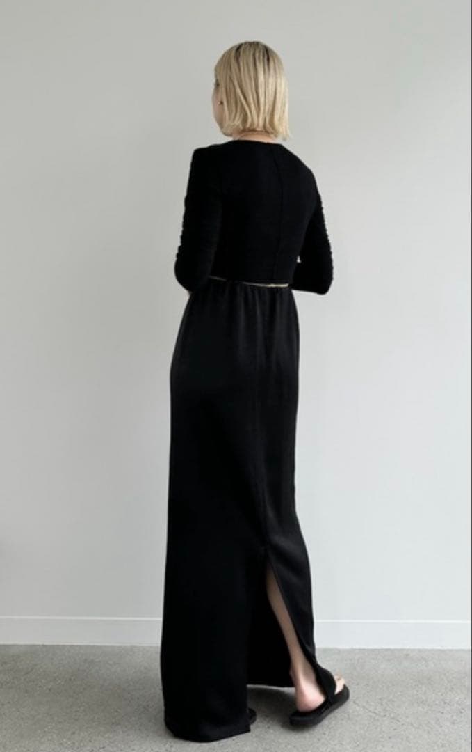 ENOF ace long straight skirt 黒