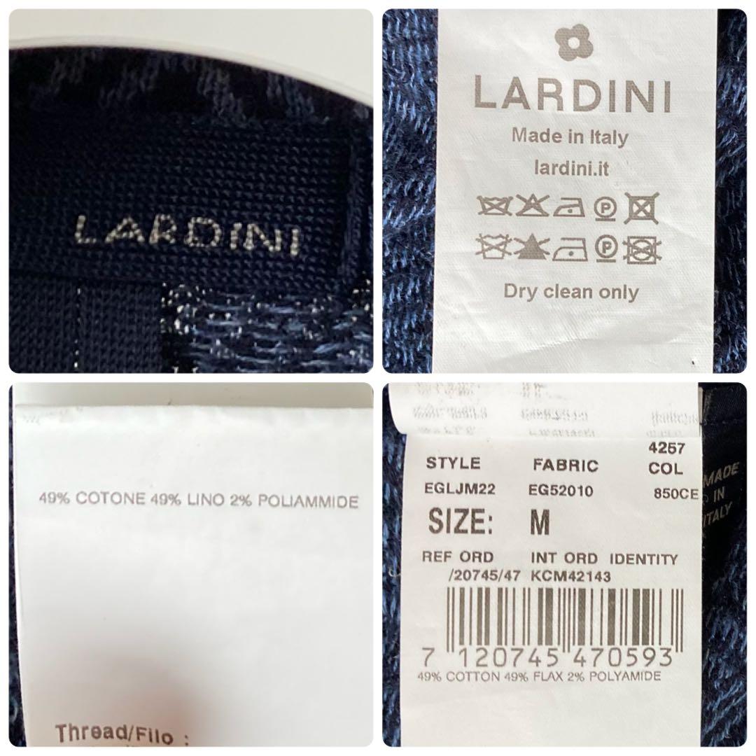 美品 LARDINI ニットテーラードジャケット ヘリンボーン ブートニエール