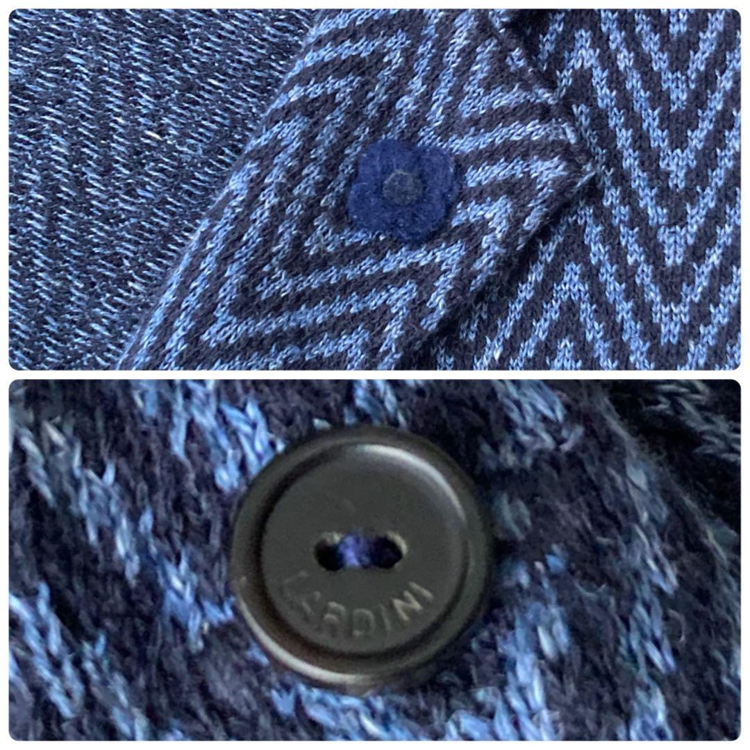 美品 LARDINI ニットテーラードジャケット ヘリンボーン ブートニエール